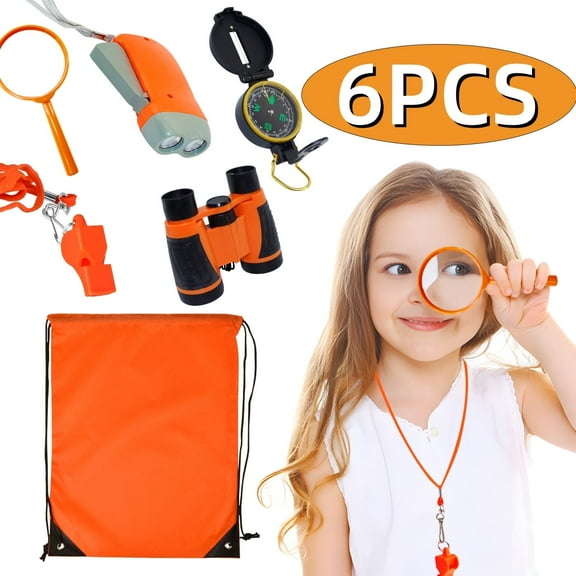 Kids Explorer Kit Gifts for Outdoorsy Kids Bug Catcher Toys Adventure Insect Toys Camping Toy Gift for Boys Girls Age 5-7 Orange