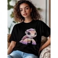 thumbnail image 2 of Women's T-Shirt,Short Sleeve Tee Shirts Casual Tops Pink Sea Turtle Crewneck T Shirt for Women, 2 of 8