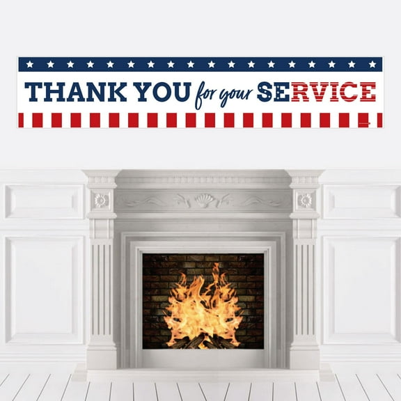 Big Dot of Happiness Happy Veterans Day - Patriotic Decorations Party Banner