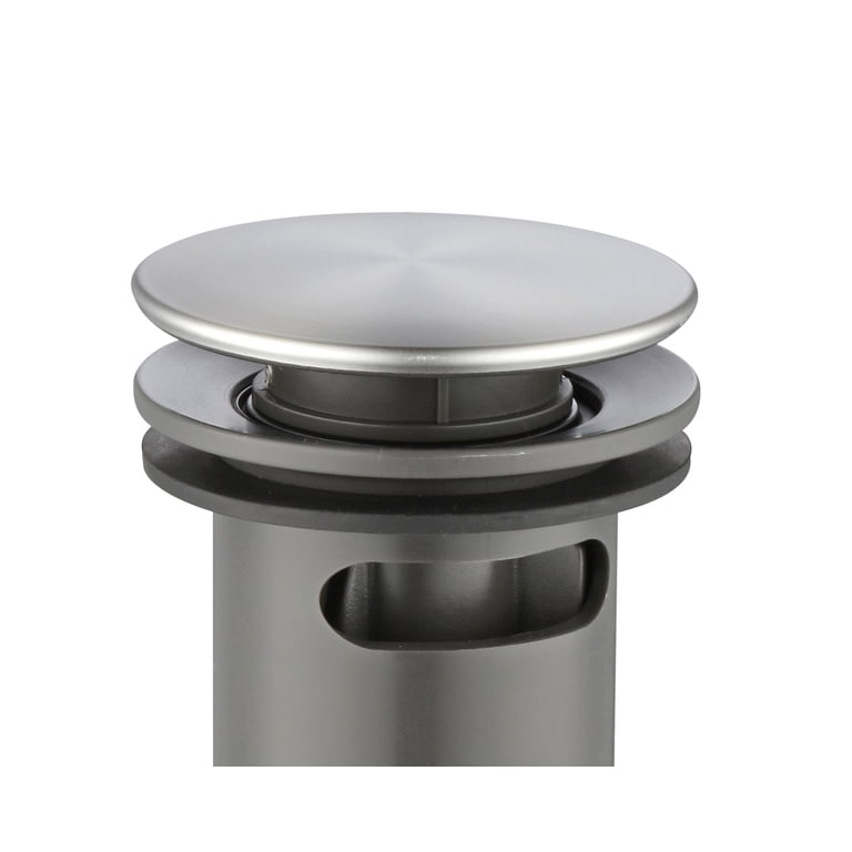 Mainstays Push Pop-Up Drain with Overflow, Satin Nickel photo 5