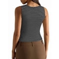 thumbnail image 5 of Tank Tops for Women Summer Boat Neck Sleeveless Casual Basic Ribbed Slim Fitted Shirts Black L, 5 of 10