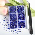 thumbnail image 5 of Beadsland 4300pcs Flatback Rhinestones kit for Crafts mixed 6 Sizes，SS6-SS20, sapphire, 5 of 5