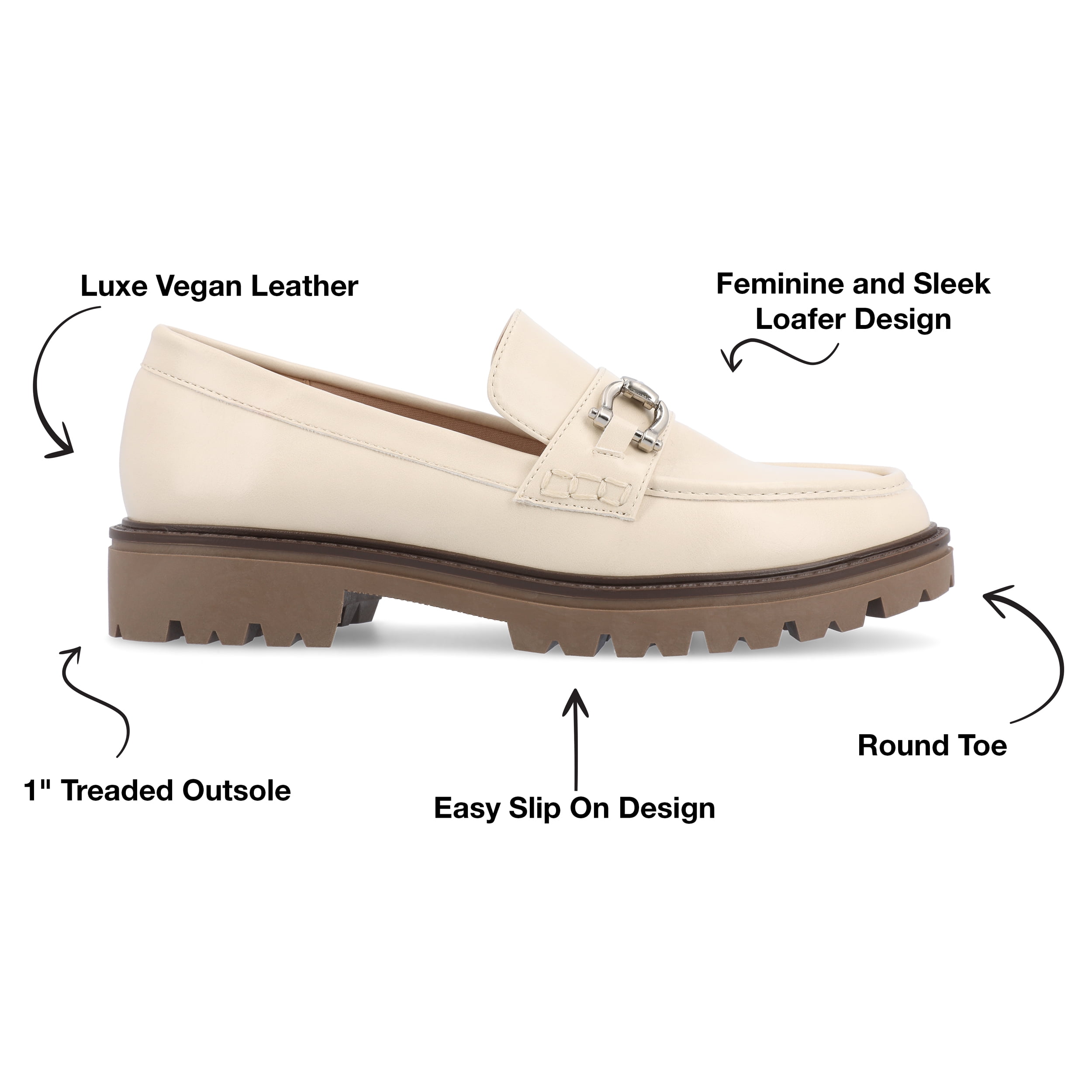 Journee Collection WomensTru Comfort Foam Jessamey Treaded Outsole Loafer Flats