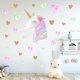 thumbnail image 1 of Lindo dibujos animados unicornio estrella corazón pegatinas de pared papel tapiz DIY vinilo, 1 of 5