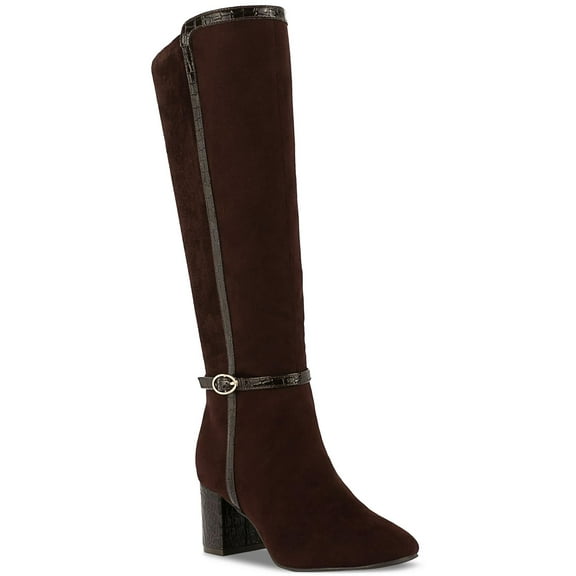 Karen Scott Womens ISALEE Faux Suede Almond Toe Mid-Calf Boots