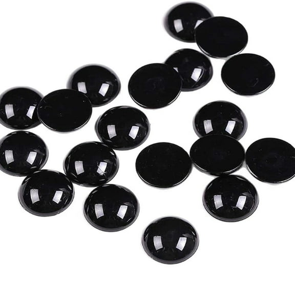 200pcs Half Round Black Plastic Doll Eyes 16mm Flat Back Eyes Cabochon for DIY Stuffed Animals Amigurumi Crochet Scrapbooking Plush Doll Making