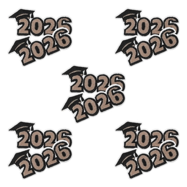 Greenadscape 10Ud Parche De Graduación 2026 Bordado En Negro Y Dorado Para Personalizar Prendas