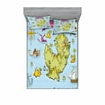 thumbnail image 2 of Ambesonne Cartoon Fitted Sheet & Pillow Sham Set, Treasure Island Skull, Twinxl, Multicolor, 2 of 3