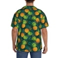 thumbnail image 3 of Sikiie Pineapples with Palm Leaves Men's Wrinkle Free Untucked Cuban Shirt Business Casual Button Down Shirts Short Sleeve ShirtXX-Large, 3 of 5