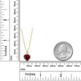 thumbnail image 4 of Gem Stone King 14K Yellow Gold Heart Shape Red Created Ruby and White Topaz Women's Pendant Necklace (2.27 Cttw, with 18 inch Chain), 4 of 4