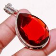 thumbnail image 2 of Mozambique Garnet Gemstone Pendant Handmade Unique Gift Pear Shape Jewelry 1.90", 2 of 3