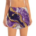 thumbnail image 2 of Balery Purple Gold Marble Swirls Pantalones cortos deportivos para mujer con forro y dos bolsillos, elásticos, para entrenamiento, gimnasio, yoga-Medium, 2 of 7