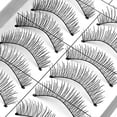 thumbnail image 4 of PENGXIANG Boc 10 Pairs Soft Natural Cross Handmade Eye Lashes Makeup Extension False Eyelashes, 4 of 6