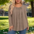 thumbnail image 2 of Hauts pour Femmes Grande Taille, Chemises Décontractées à Manches Longues Coupe Décontractée, Blouses à Col Rond T-Shirt Surdimensionné Confortable, Tenue d'Intérieur Tendance 2026 pour Usage Quotidien, 2 of 6