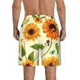 thumbnail image 3 of Bixox Men's Sunflowers And Butterflies printing Casual Classic Fit Short Summer Beach Shorts, 3 of 6