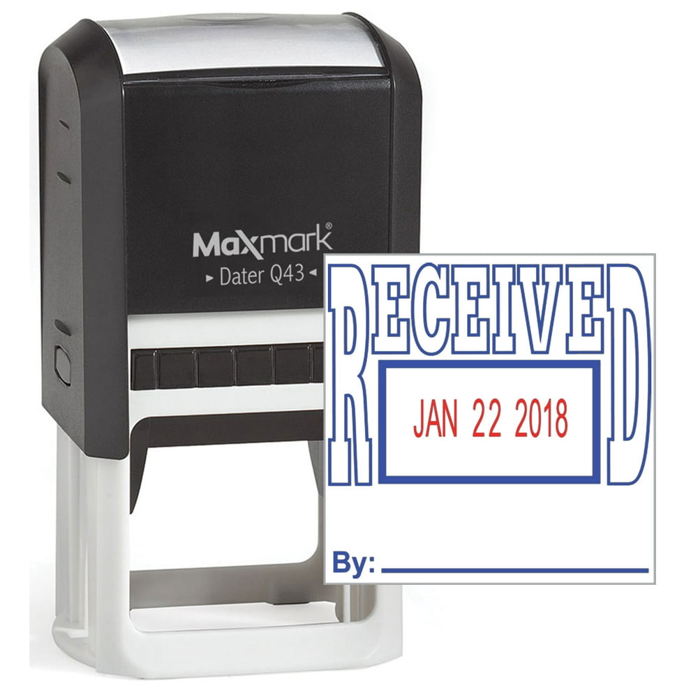 MaxMark Q43 (Large Size) Date Stamp with "RECEIVED" Self Inking Stamp