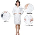 thumbnail image 5 of GOLD TEXTILES Premium Terry Cloth Robes for Women Lightweight Short Bathrobe, Adjustable Towel Robe Belt with Collar Small Shorts White Pack of 1, 5 of 6