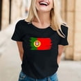 thumbnail image 2 of Trendfront Womens Portugal Graphic T Shirt Crewneck Short Sleeve Brush Flag Print National Pride Football Fan Match Day Casual Stadium Chic Tops, 2 of 4