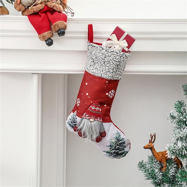 Xihbxyly Bolsa de Regalo Navideña, Diseño de Muñeca Sin Rostro, Ambiente Festivo Tradicional, Decoración Festiva para El Hogar, Ideal para Centros Comerciales y Hoteles, Tamaño 46 X 20 Cm.
