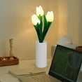 thumbnail image 4 of Yooshoverk Tulips Lamp Lights , Desk Lamp Led Simulation Tulips Night With Vase,Table Lamp Ornaments For Home Living Room Desktop Decor For Home Decor White 12.2X5.51X4.53In, 4 of 6