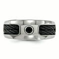 thumbnail image 4 of Edward Mirell Titanium Cable & Spinel w/Sterling Silver Bezel 8mm Band Size 11, 4 of 4