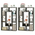 thumbnail image 1 of Costway 2 PCS 7-Cube Geometric Bookshelf with Anti-Toppling Device Modern Open Bookcase Grey, 1 of 10