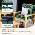 thumbnail image 4 of 25.5 x 25.5 Waterproof Outdoor Deep Seat Cushion for Patio Furniture Cushion Replacement, Mid Back, Set of 4, Blue Green Stripes, 4 of 8