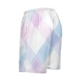 thumbnail image 5 of Men’s Sleep Shorts Relaxed Fit Lounge Pants with Pockets Mens Pajama Loungewear Home Wear Comfort Pastel Pink and Blue Plaid Small, 5 of 7