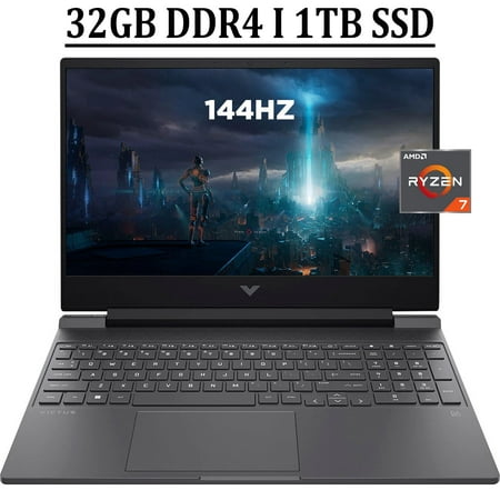 HP Victus 15 Gaming Laptop 15.6" FHD IPS 144Hz Display AMD Ryzen 5000 Series Octa-Core Ryzen 7 5800H Processor 32GB DDR4 1TB SSD NVIDIA GeForce RTX 3050 Ti 4GB Backlit Keyboard B&O HDMI Win11 Black