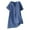 Blue, variant on Besolor Women's Plus Size Short Sleeve Tshirts Casual Button V Neck Cotton Linen Summer Tunic Tops Blouse Tees