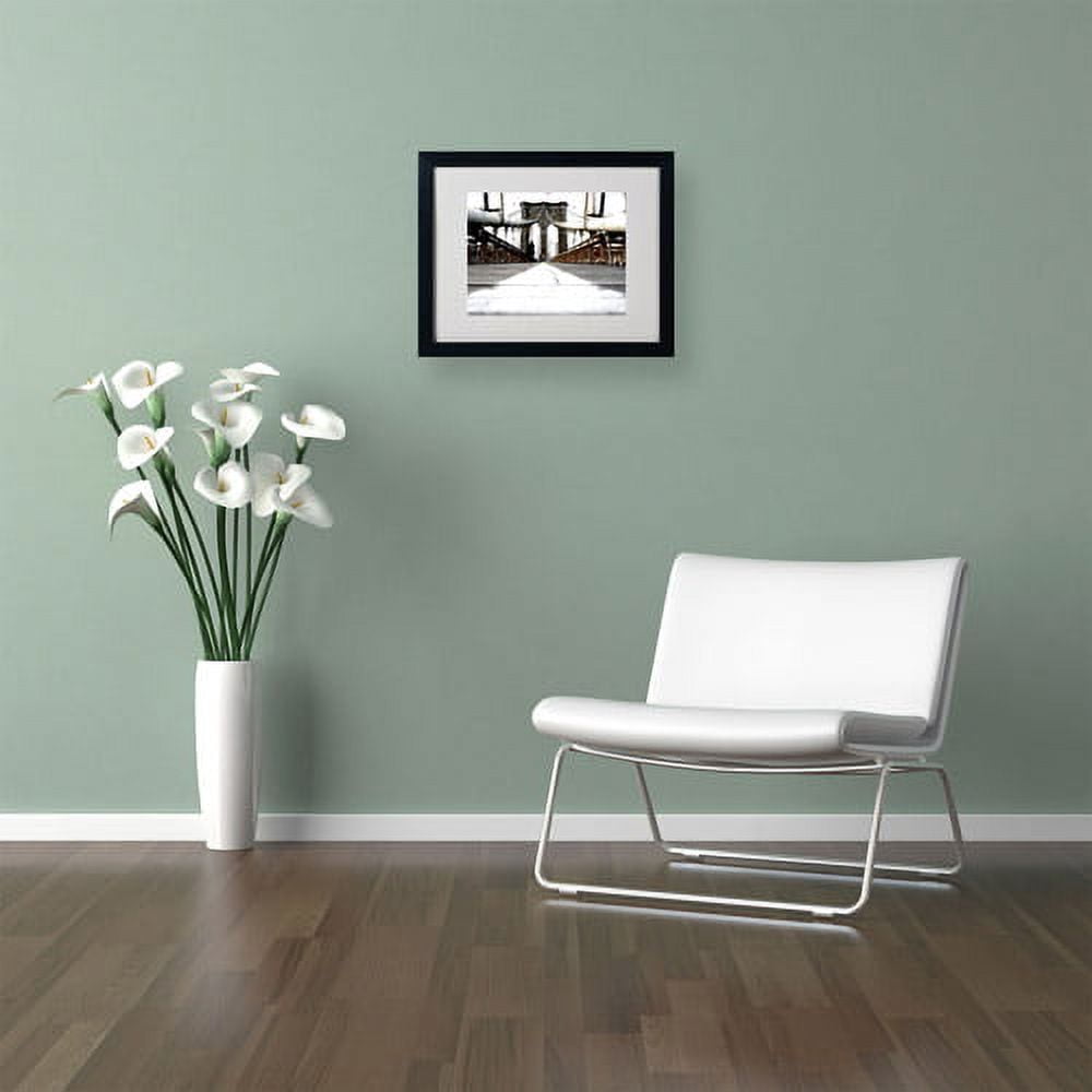 Trademark Fine Art "Brooklyn Bridge" Canvas Art by Yale Gurney, Black Frame
