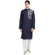 SKAVIJ Ensemble Pyjama Kurta pour Hommes Brodé Robe de Mariée en Coton Blue L – image 1 sur 6