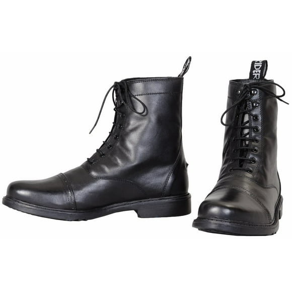 TuffRider Bottes de Paddock à Lacets pour Hommes, Noir, 10.5