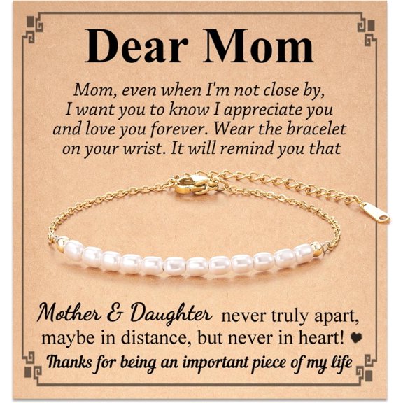 Pearl Bracelet for Women, Gifts for Mom, Mother-in-Law, Aunt, Grandma, Nana, Mimi, Gigi on Birthday Christmas Mothers Day Wedding Day