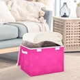 thumbnail image 5 of Hot Pink Flower Patterns Foldable Storage Bin with Lid and Handle Collapsible Storage Box 16.5 x 12.6 x 11.8 inches, 5 of 7