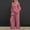 Pink 06, variant on Karymi Womens T Shirts 2-Piece Outfit, V-Neck Collared 3/4 Sleeve Loose Blouse Top Elastic Waist Wide Leg Pants with Side Pocket, Casual Summer Set Womens Tops Dressy Casual