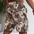 thumbnail image 3 of Men's Floral Print Drawstring Waist Shorts Summer Vacation Shorts with Pockets Brown S, 3 of 8