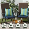 thumbnail image 3 of Greendale Home Fashions 17'' x 17'' Reversible Outdoor Throw Pillow, Set of 2, Cayman Stripe, 3 of 6