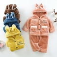 thumbnail image 4 of KYAIGUO 2 Piece Toddler Fleece Pajamas Set for Kids Thickened Hooded Plush Coat & Pants for Boys Girls 1-12 Y, 4 of 8