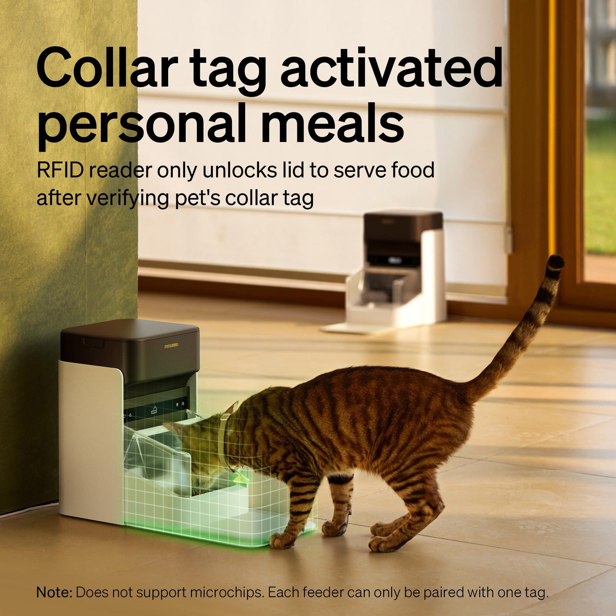 Petlibro One RFID Smart Automatic Cat Feeder, 5G Wi-Fi Smart Pet Feeder with Collar Tag, 3L Auto Cat Food Dispenser with App Control, 1–10 Meals per Day, Bundle of 2