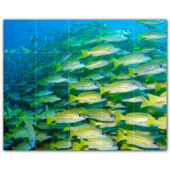 Picture-Tiles.com: Coral Ceramic Tile Wall Mural WAL500401-54M. 30"W x 24"H using (20) 6" x 6" Ceramic Tiles-Satin Finish