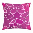 thumbnail image 1 of Stars Throw Pillow Cushion Cover, Geometric Mosaic Stained Glass Pattern Traditional Abstract Illustration, Decorative Square Accent Pillow Case, 20 X 20 Inches, Fuchsia Pink White, by Ambesonne, 1 of 2