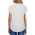 thumbnail image 5 of UVN Blouses for Women Summer Short Sleeve Work Shirts Dressy Casual V Neck Print Tops, 5 of 9