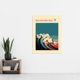 thumbnail image 2 of The Seaside Calls Barafundle Bay Beach Stackpole Wales UK Modern Woman of the Waves Sea Siren Ocean Extra Large XL Wall Art Poster Print, 2 of 3
