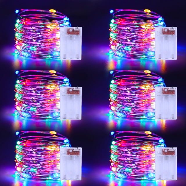 Batería navideña Fairy Lights echosari, 6 x 16,4 pies, 50 LED