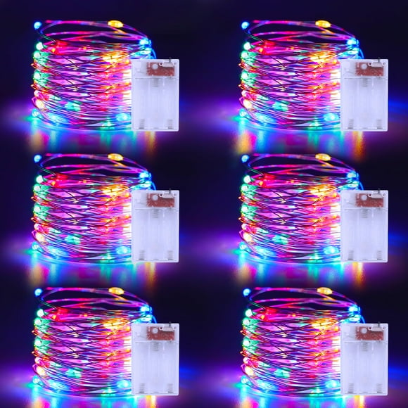 Batería navideña Fairy Lights echosari, 6 x 16,4 pies, 50 LED