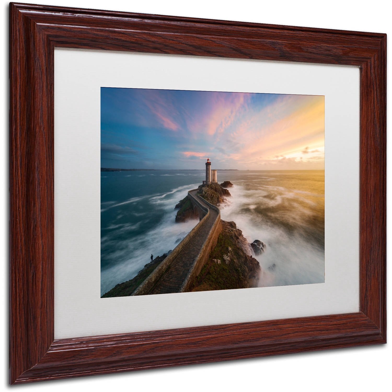 "Last Rays in Brittany" Canvas Art by Mathieu Rivrin, White Matte, Wood Frame
