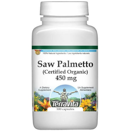 Saw Palmetto (Certified Organic) - 450 mg (100 capsules, ZIN: