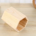 thumbnail image 6 of Topboutique Wooden Pen Holder 2 Pcs Hexagon Shaped Tabletop Pencil Container Unfinished Wood Pencil Holder Desktop Brush Holder Multipurpose Storage Cup for Home Office DIY Crafts Projects, 6 of 6