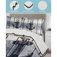 thumbnail image 4 of Navy Blue Nautical Twin Size Down Alternative Comforter, Lightweight Comforter Quilt Bedding Set with Pillow Shams Coastal Blue Striped Vintage All Seasons Bed Comforter Duvet Insert 68"x86", 4 of 7
